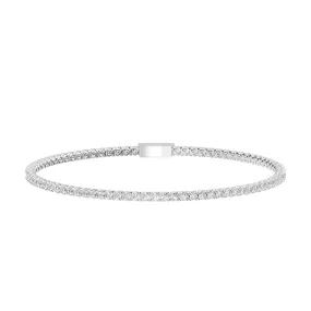 Tennis Bracelet with 1.50ct of Laboratory Grown Diamonds in Sterling Silver and Platinum