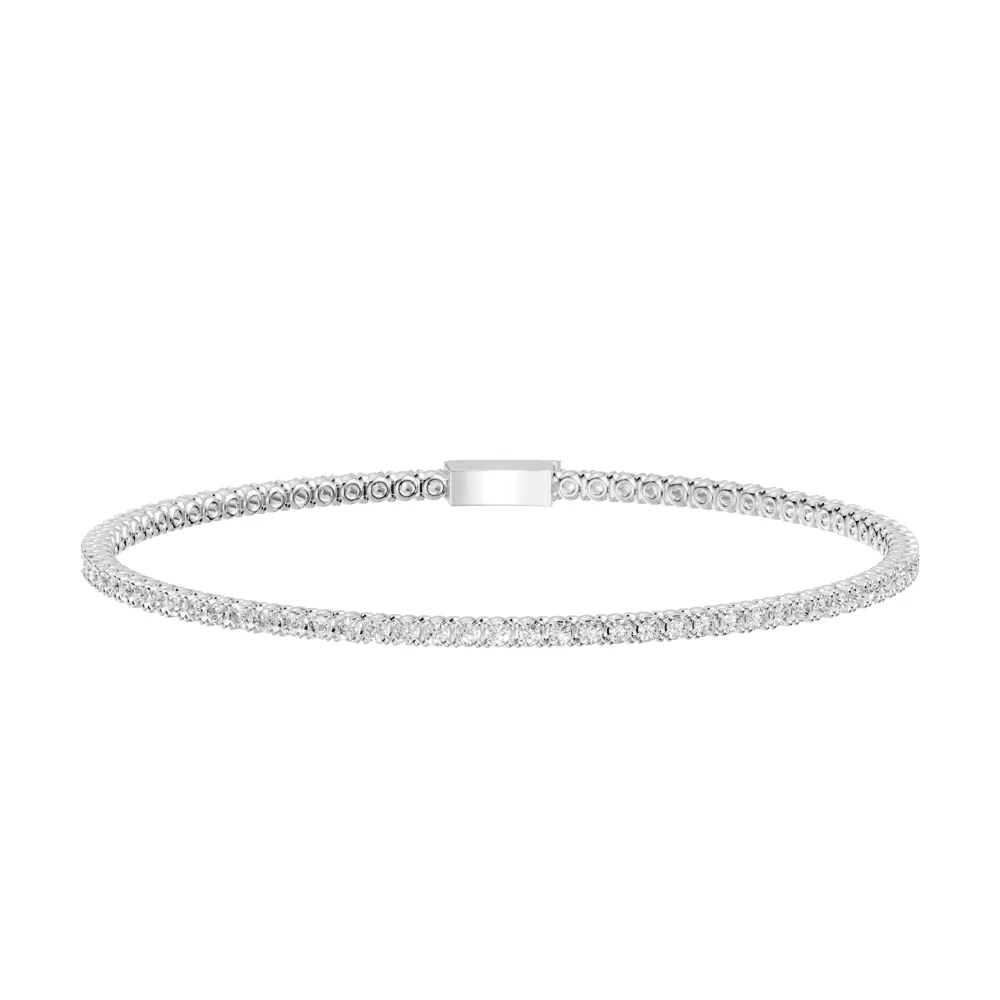 Tennis Bracelet with 1.50ct of Laboratory Grown Diamonds in Sterling Silver and Platinum