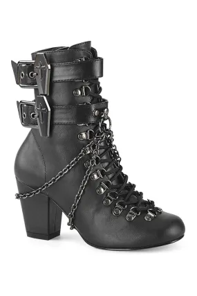 VIVIKA-128 Ankle Boot | Black Faux Leather