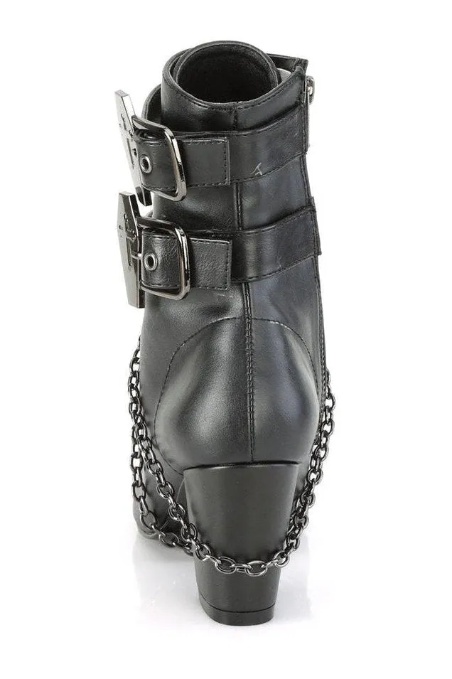 VIVIKA-128 Ankle Boot | Black Faux Leather