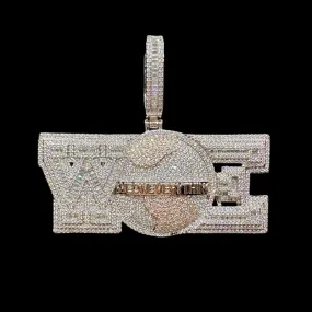 We On Everything Iced Out Letter Diamond Pendant Necklace