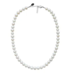 White Freshwater Pearl Necklace, Exceptional Luster