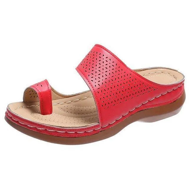 Women ring toe summer slide sandals with arch support